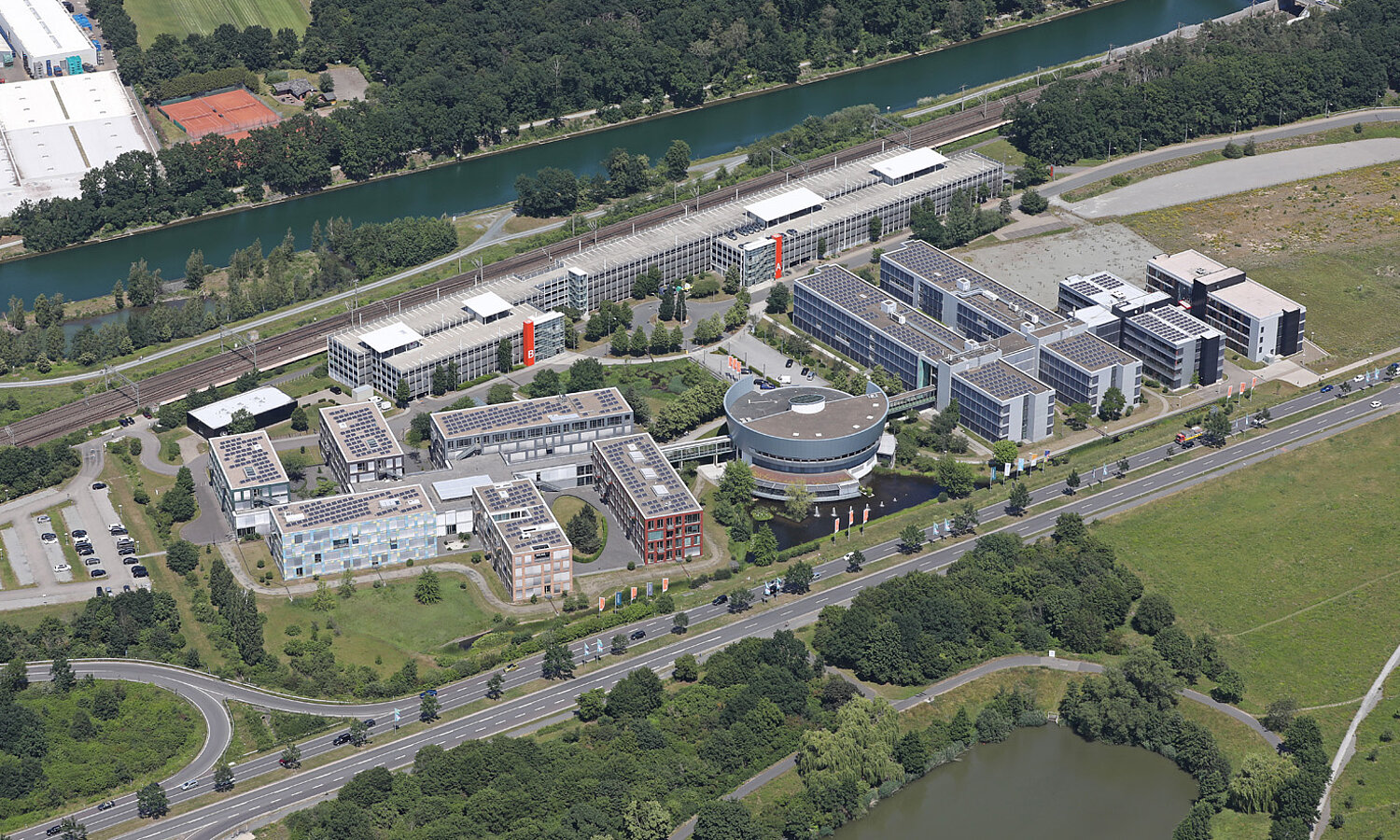 Luftbild des Forum AutoVision in Wolfsburg